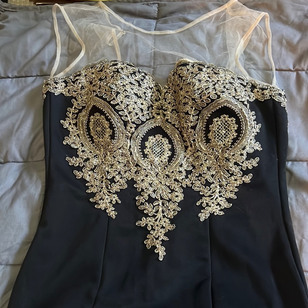 Black and Gold Prom Dress